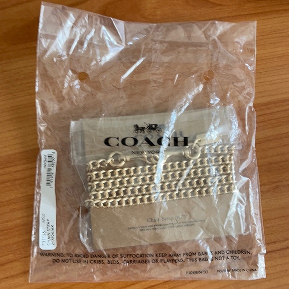Coach chain bag strap Gold NWT